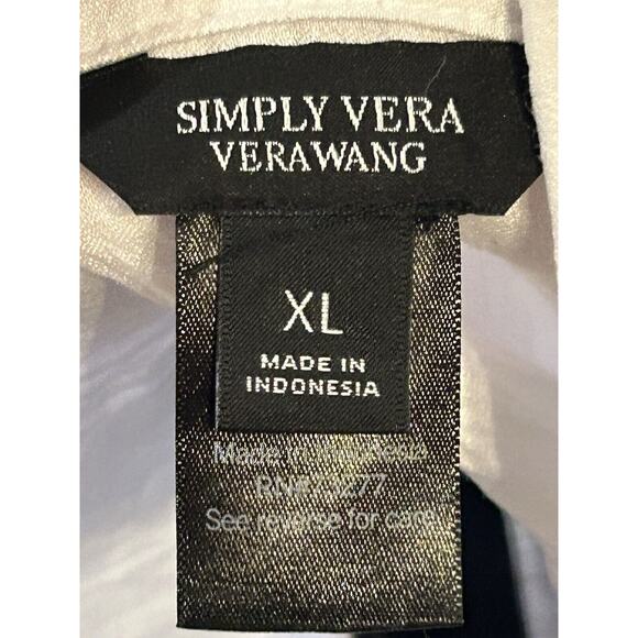NWT Simply Vera Wang Modern White Short Sleeve Shirt Women's size XL - Picture 5 of 5